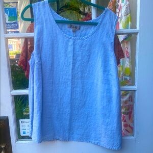 FLAX powder, blue 100% linen tank top 🌺NWTs